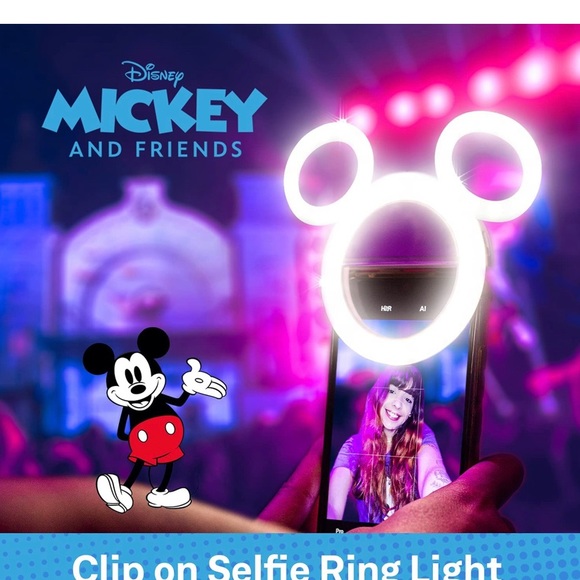 Disney iJoy Mickey Mouse Clip On Selfie Ring Light for Phone - Picture 4 of 5
